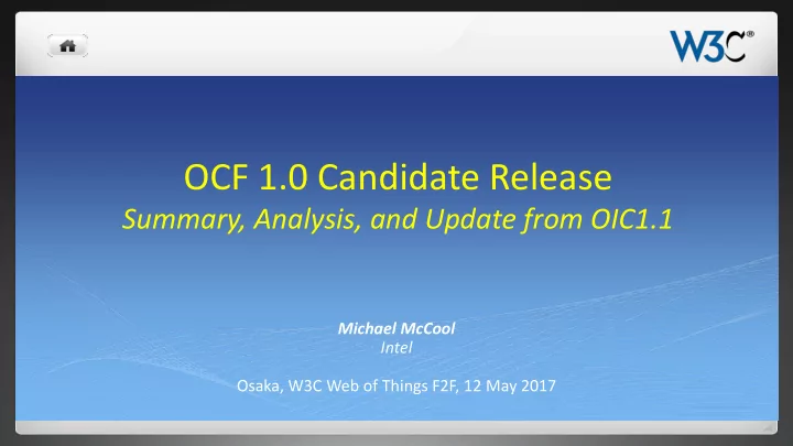 ocf 1 0 candidate release
