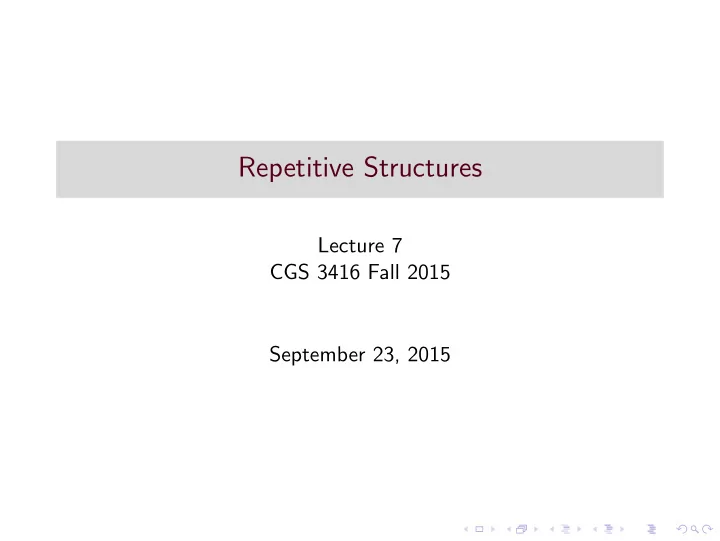 repetitive structures