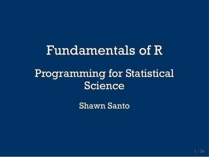 fundamentals of r fundamentals of r