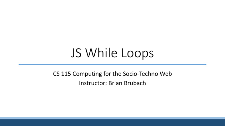 js while loops