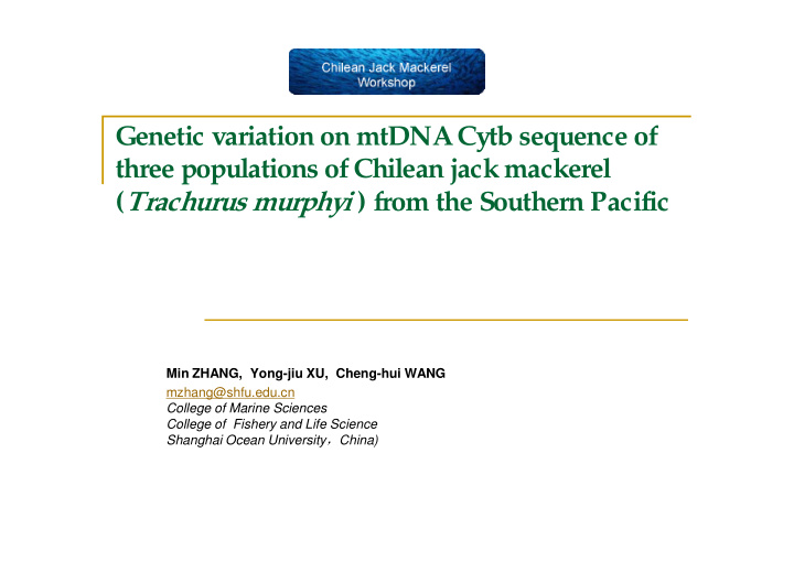 genetic variation on mtdna cytb sequence of three