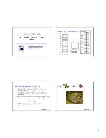 1    Recall MIPS word size  In hex 31 30 29 28 27 26 25 24 23 22 21 20 19 18 17 16 15 14 13 12