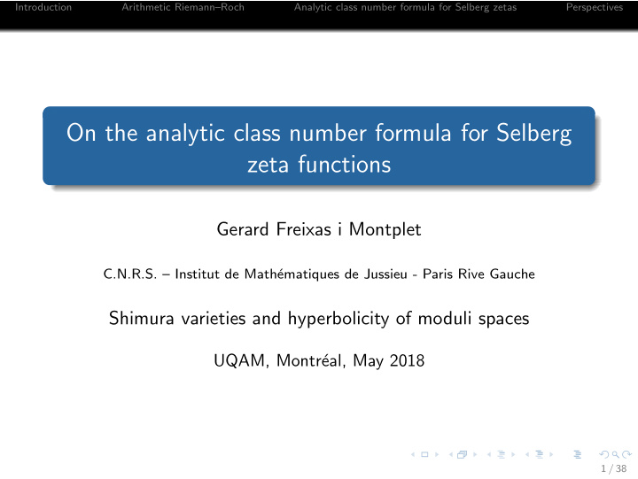 on the analytic class number formula for selberg zeta