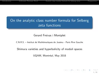 On the analytic class number formula for Selberg  zeta functions  Gerard Freixas i Montplet