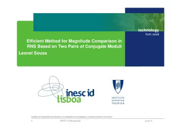 Efficient Method for Magnitude Comparison in  RNS Based on Two Pairs of Conjugate Moduli  Leonel
