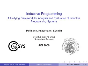 Inductive Programming  A Unifying Framework for Analysis and Evaluation of Inductive  Programming