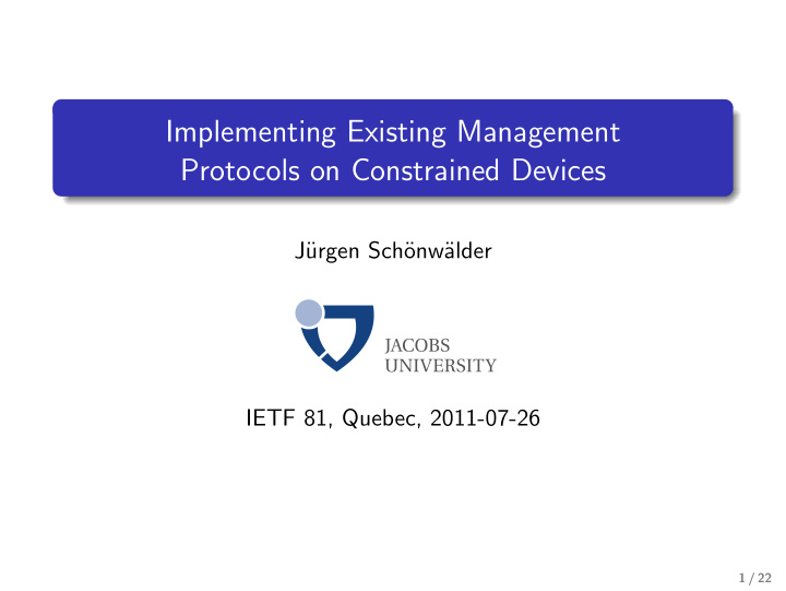 implementing existing management protocols on constrained