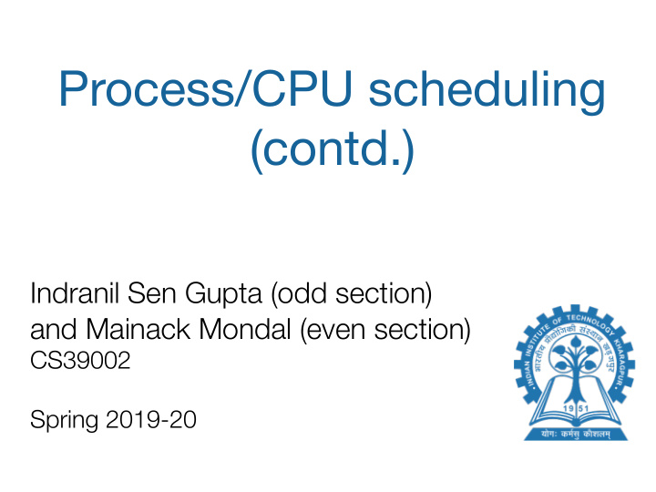 process cpu scheduling contd