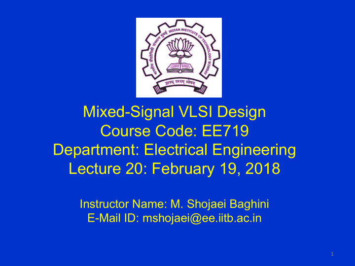 mixed signal vlsi design course code ee719 department