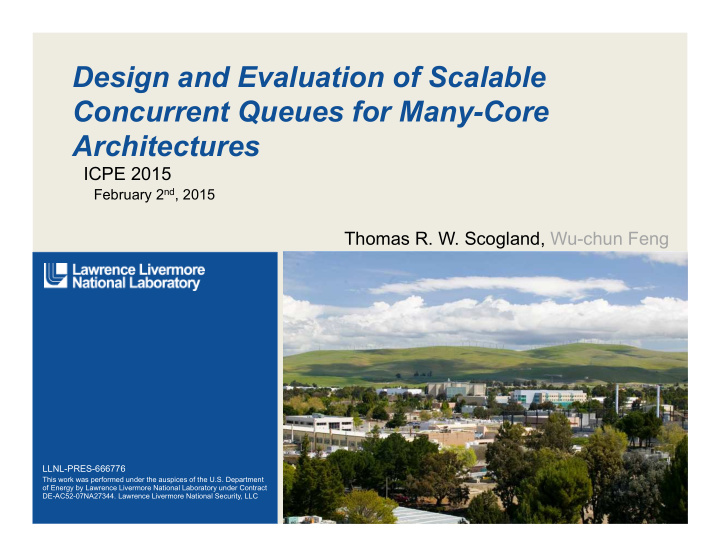 design and evaluation of scalable concurrent queues for