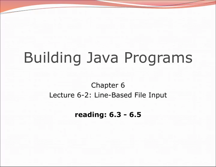building java programs