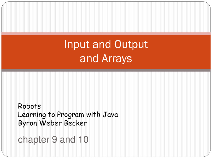 input and output and arrays
