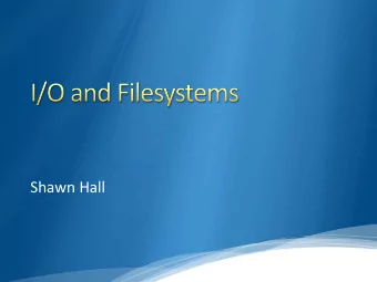 Shawn Hall  Hybrid RDMA  RDMA/SR mix for data, SR otherwise  Client side events  Completion of