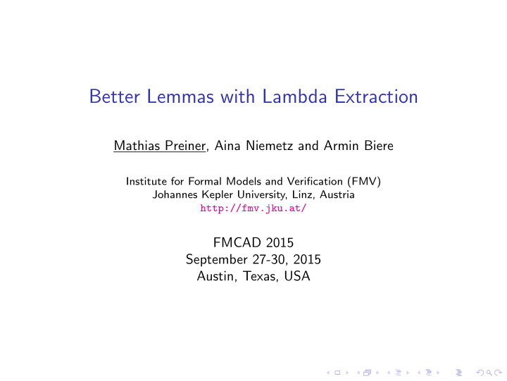 better lemmas with lambda extraction