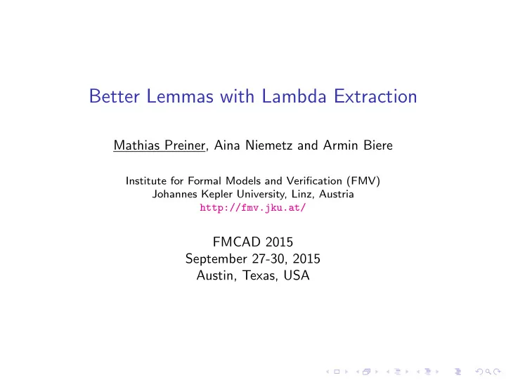 better lemmas with lambda extraction