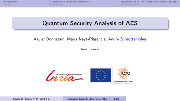 quantum security analysis of aes