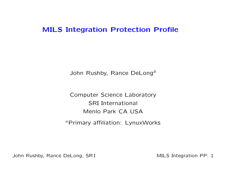 mils integration protection profile