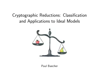 Cryptographic Reductions: Classification  and Applications to Ideal Models  Paul Baecher