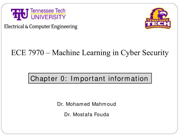 ece 7970 machine learning in cyber security
