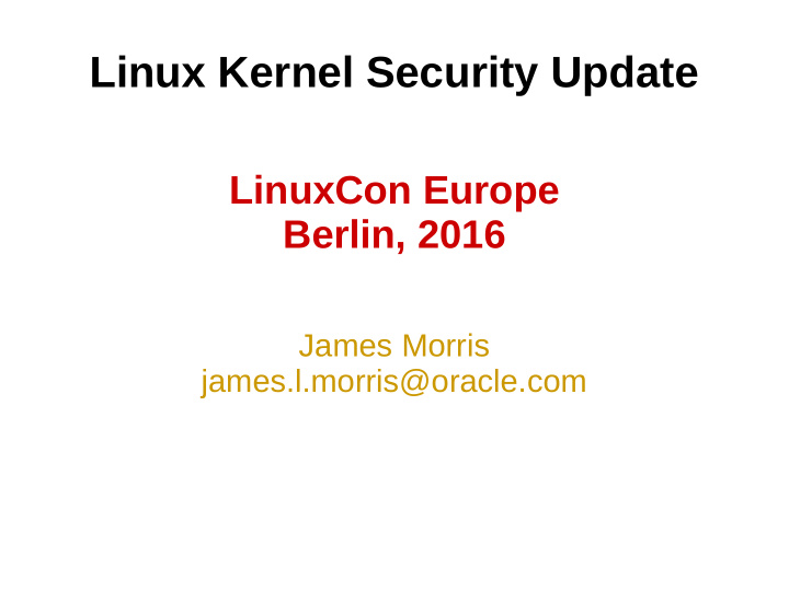 linux kernel security update