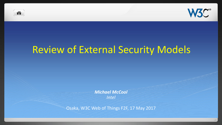 review of external security models