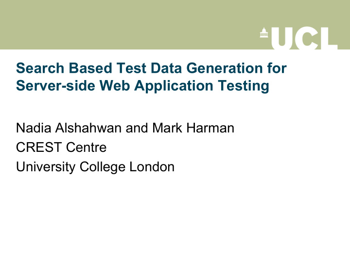 search based test data generation for server side web