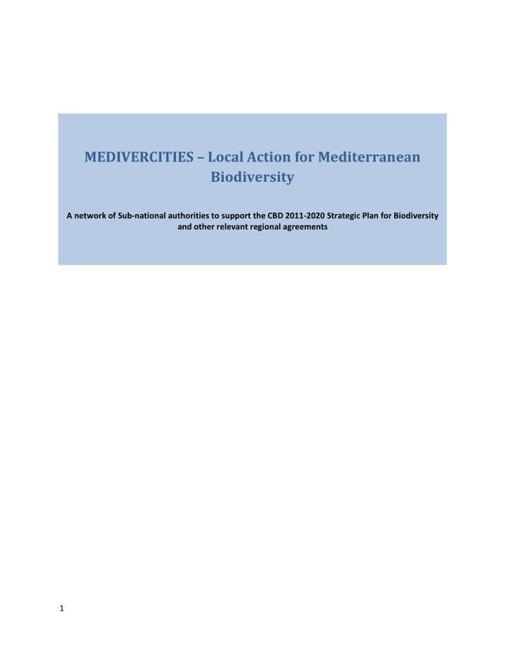 medivercities local action for mediterranean