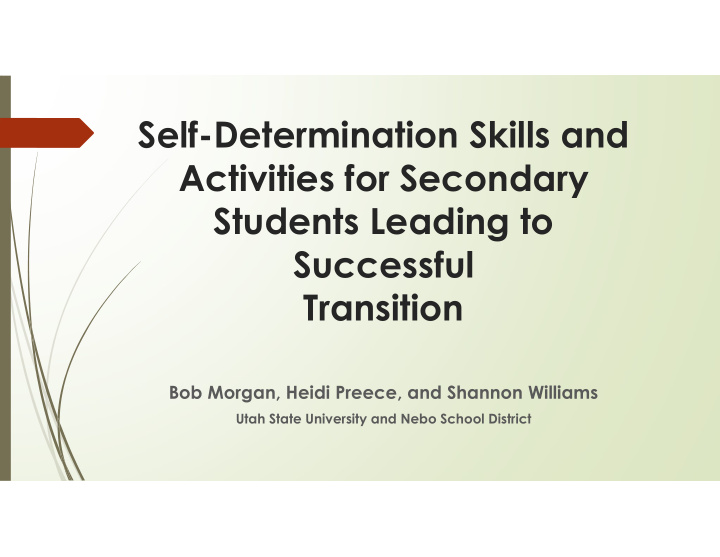 self determination skills and activities for secondary
