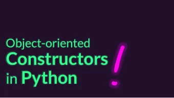 Constructors in Python  Constructor Syntax and Usage  Before  An object's attributes must be  a: