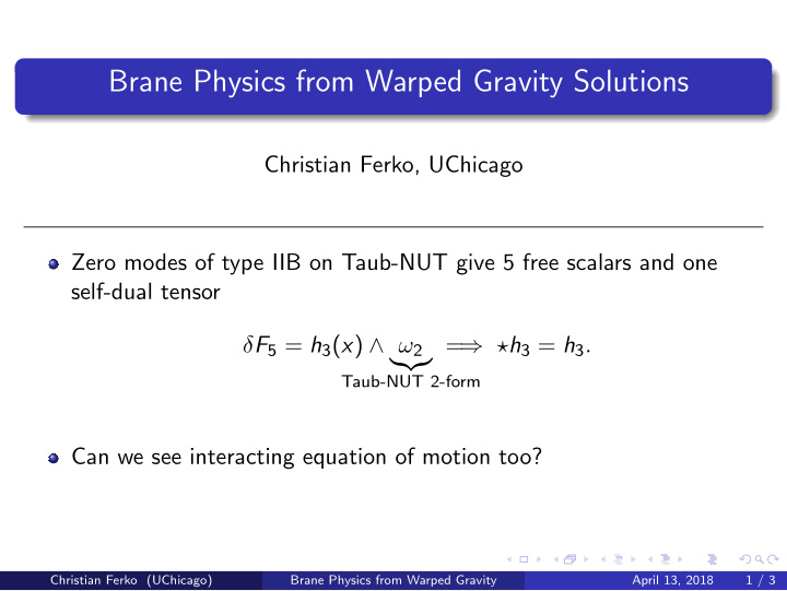 brane physics from warped gravity solutions