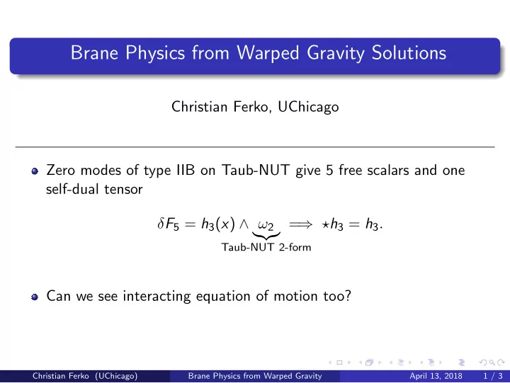 brane physics from warped gravity solutions