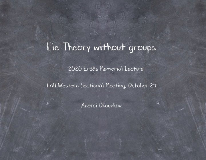 lie theory without groups