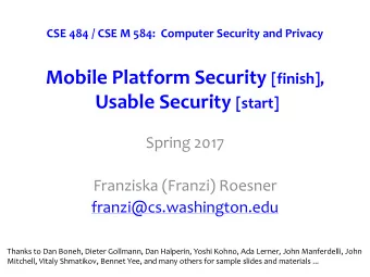 Admin  Monday is a holiday!  Project checkpoint #2 due Wed, 5/31, 11:59pm  Lab 3 due Fri