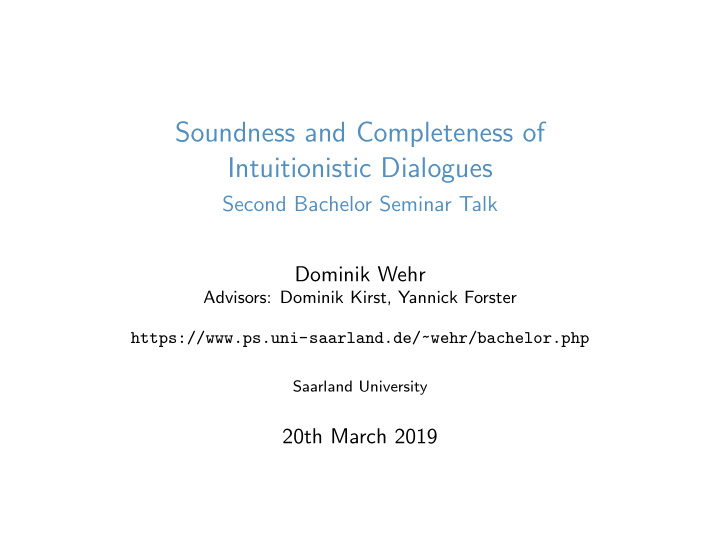soundness and completeness of intuitionistic dialogues