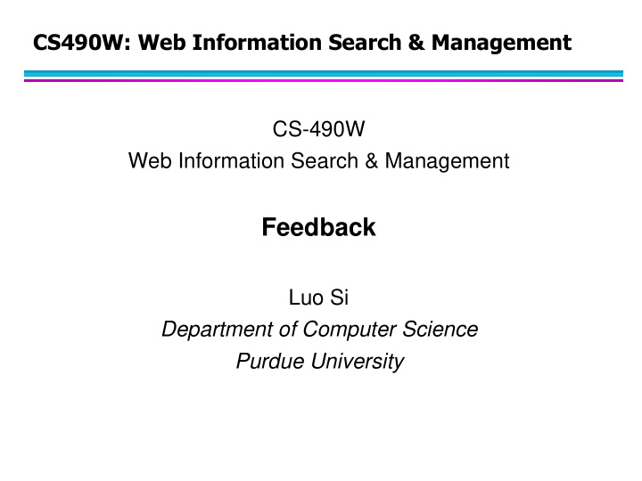cs490w web information search management