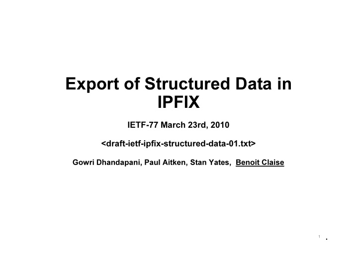 export of structured data in ipfix