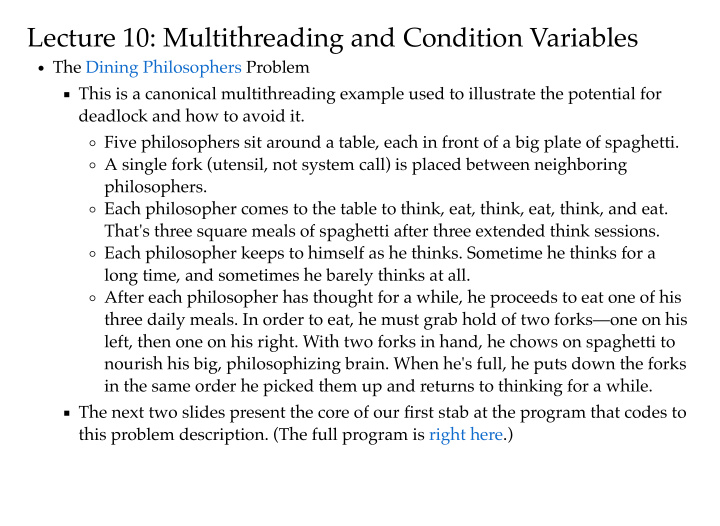 lecture 10 multithreading and condition variables