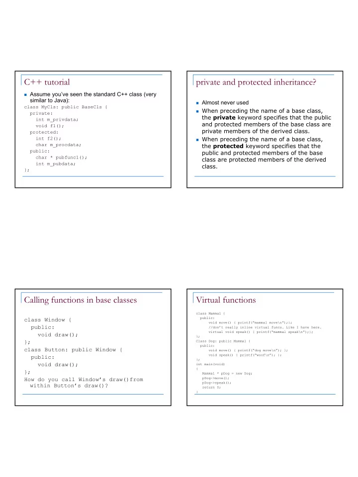 c tutorial private and protected inheritance