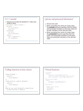 C++ tutorial  private and protected inheritance?  Assume youve seen the standard C++ class