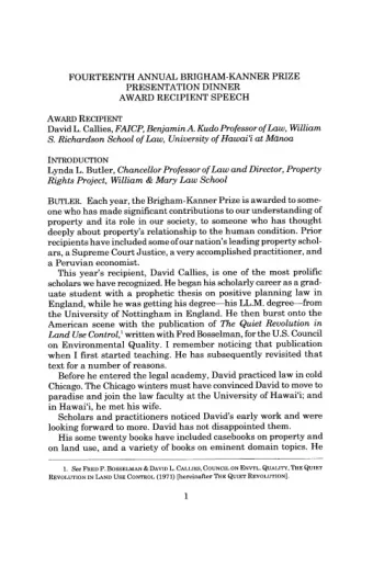 Law and  Director,  Property Lynda L. Butler, Chancellor  Professor  of Rights Project, William