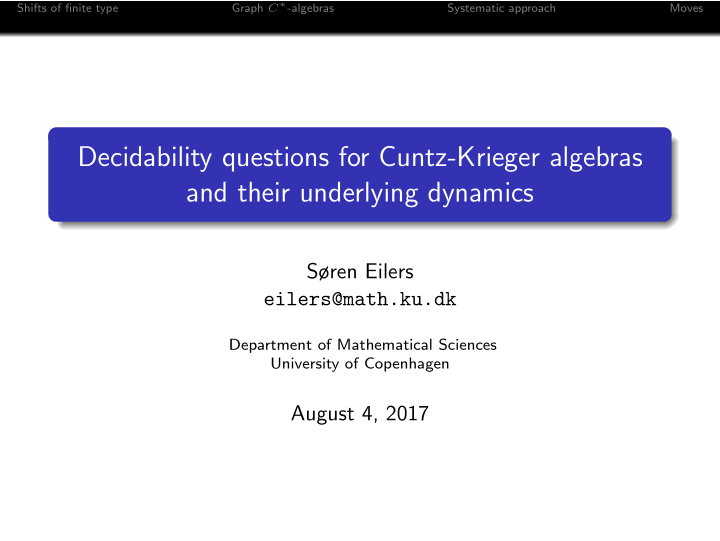 decidability questions for cuntz krieger algebras and