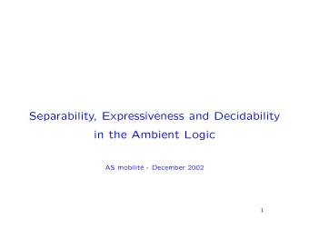 Separability, Expressiveness and Decidability  in the Ambient Logic  AS mobilit  e - December