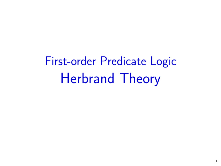 herbrand theory