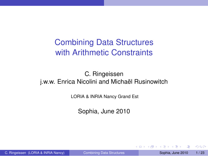combining data structures with arithmetic constraints