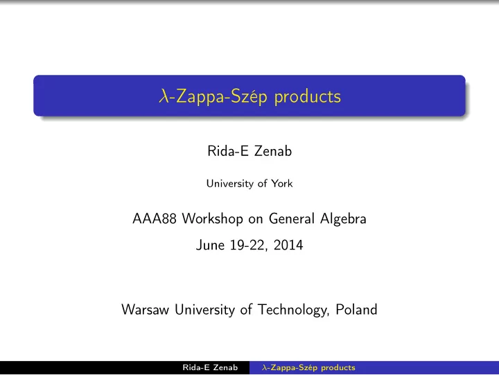 zappa sz p products