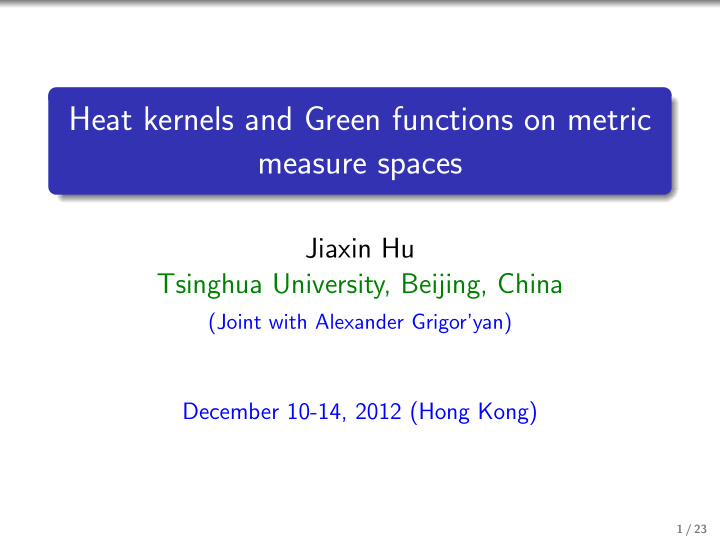 heat kernels and green functions on metric measure spaces