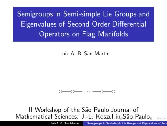 Semigroups in Semi-simple Lie Groups and  Eigenvalues of Second Order Differential  Operators on