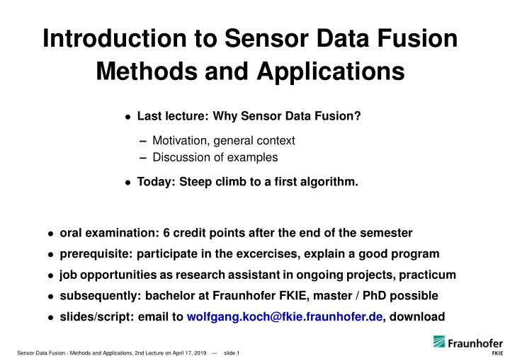 introduction to sensor data fusion methods and