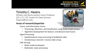 Timothy C.  . Havens  William and Gloria Jackson Assoc Professor  ECE / CS / ICC Center for Data