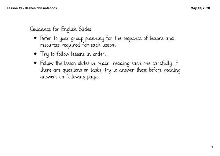 guidance for english slides refer to year group planning